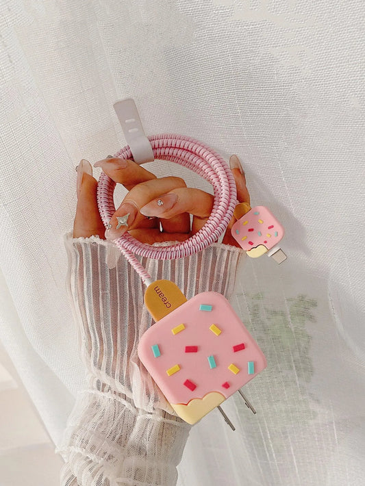 Ice Cream - iPhone 18-20W Charger Adapter and Cable Protector Case