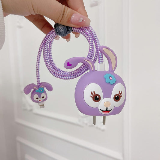 Purple Stelalou  - iPhone 18-20W Charger Adapter and Cable Protector Case