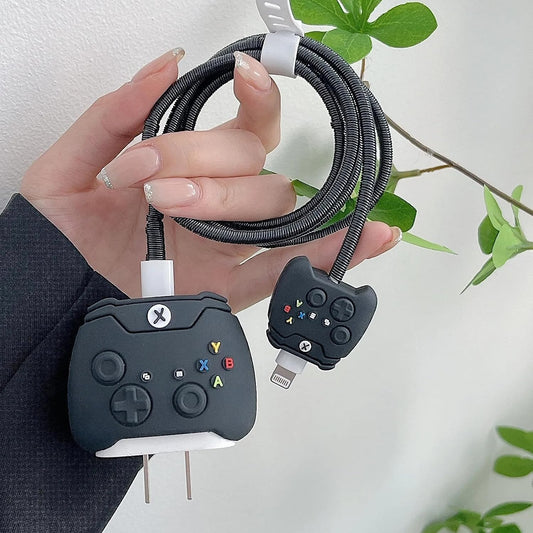 Gamepad (Black) - iPhone 18-20W Charger Adapter and Cable Protector Case