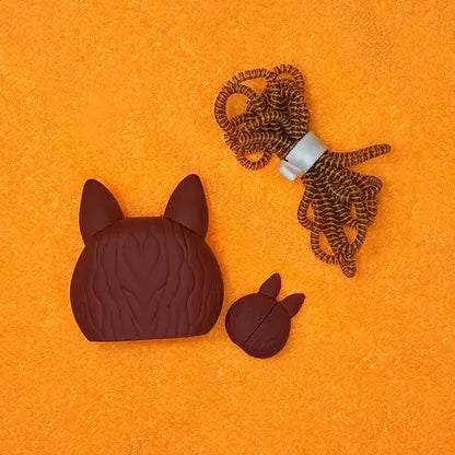 Labubu Doll - iPhone 18-20W Charger Adapter and Cable Protector Case (Brown)