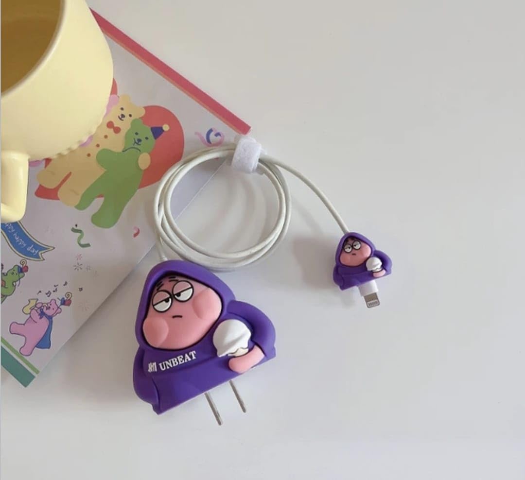 Unbeat Purple- iPhone 18-20W Charger Adapter and Cable Protector Case