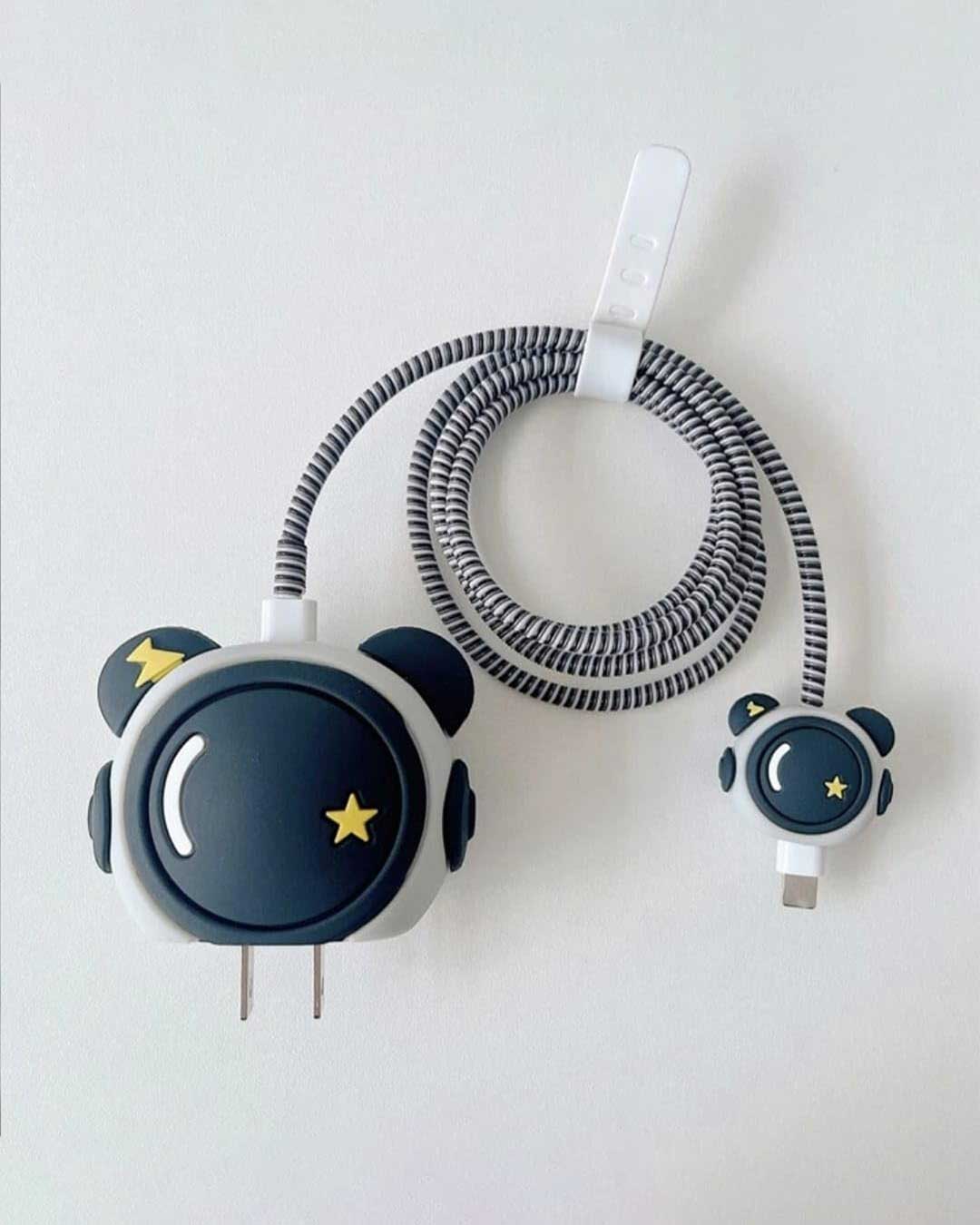 Astronaut II - iPhone Charger Case and Cable Protector - Black