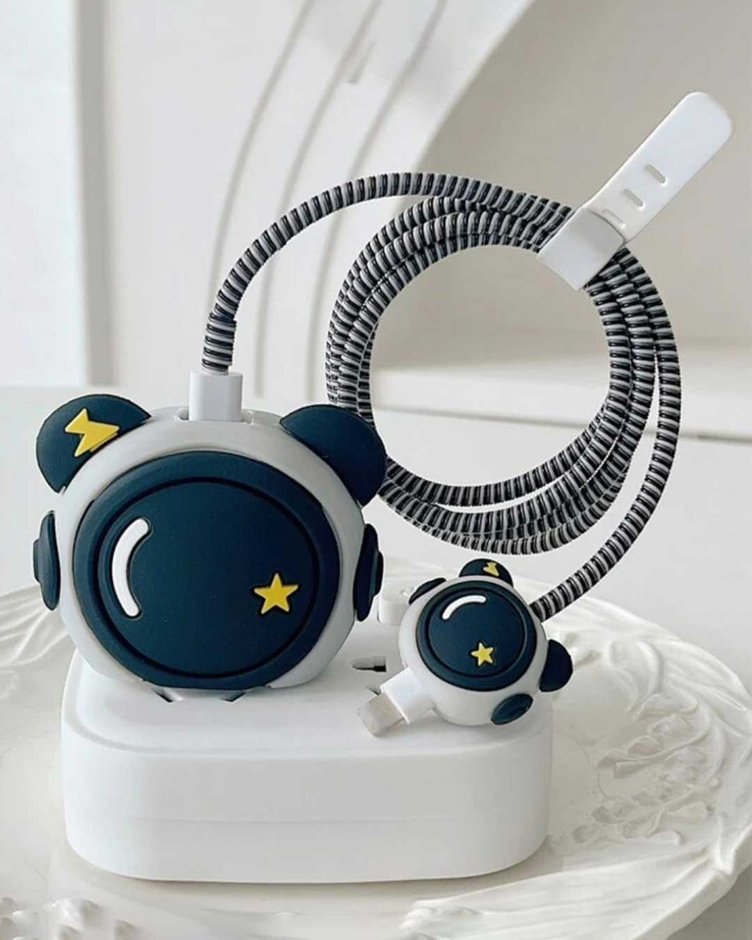 Astronaut II - iPhone Charger Case and Cable Protector - Black