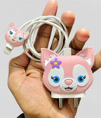 Pink Kitty - iPhone 18-20W Charger Adapter and Cable Protector Case