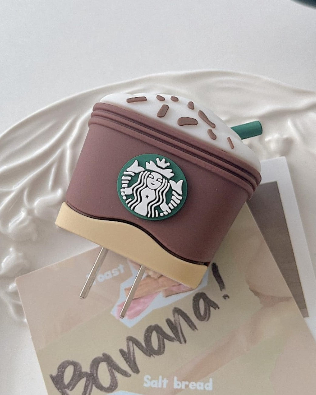 Starbucks (Brown) - iPhone 18-20W Charger Adapter and Cable Protector Case