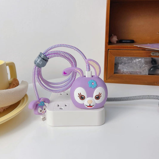Purple Stelalou  - iPhone 18-20W Charger Adapter and Cable Protector Case