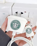 Starbucks (White) - iPhone 18-20W Charger Adapter and Cable Protector Case