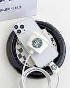 Starbucks (White) - iPhone 18-20W Charger Adapter and Cable Protector Case